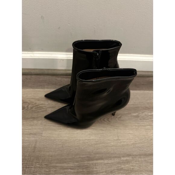 Gianvito Rossi Patent Leather Side Zip Stiletto Heel Ankle Boots Black Size 39.5 - Picture 6 of 12